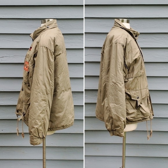Vintage 90s y2k Khaki Insulated Outback Australia Kangaroo Command Bomber Jacket - Picture 3 of 7
